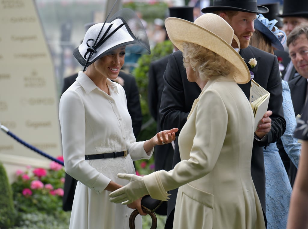 The Duchesses shared a moment during the first day of the Royal Ascot at Ascot Racecourse in June.