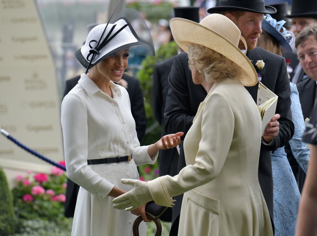 The duchesses shared a moment during the first day of the Royal Ascot at Ascot Racecourse in June.