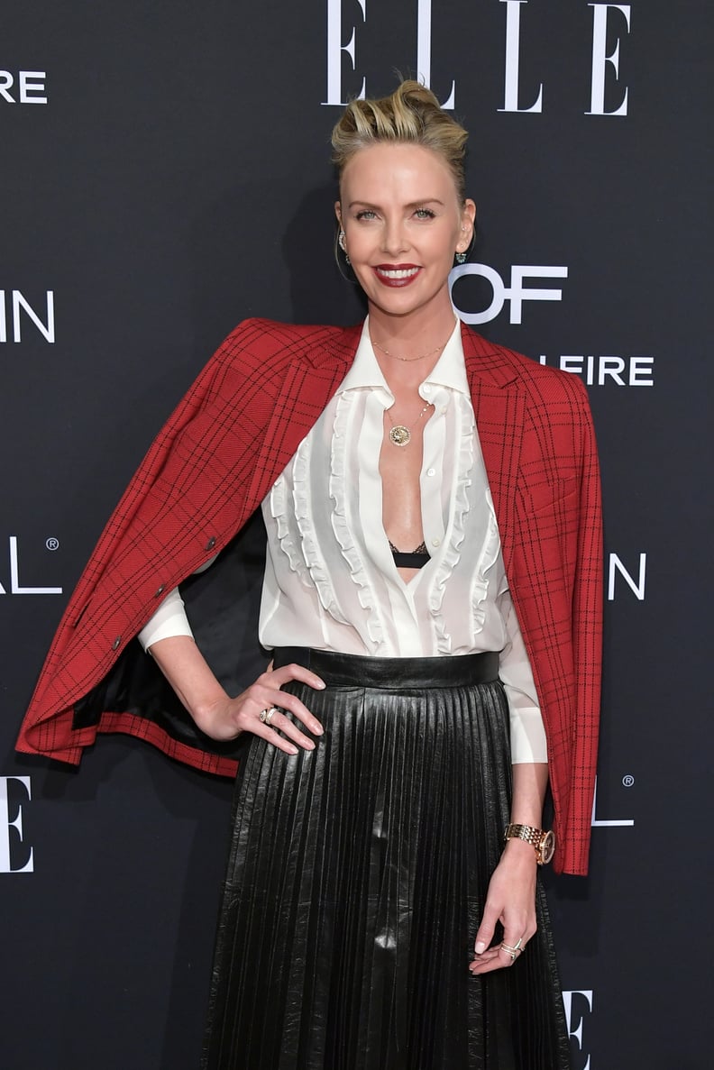 LOS ANGELES, CALIFORNIA - OCTOBER 15: Charlize Theron attends ELLE's 25th Annual Women In Hollywood Celebration presented by L'Oreal Paris, Hearts On Fire and CALVIN KLEIN at Four Seasons Hotel Los Angeles at Beverly Hills  on October 15, 2018 in Los Ange