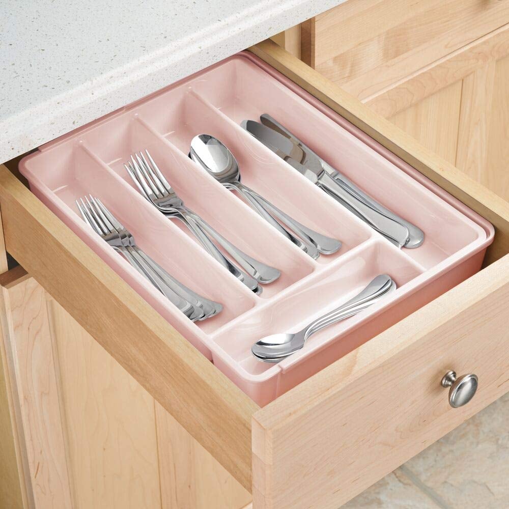 mDesign Adjustable Expandable Kitchen Drawer Organiser Tray