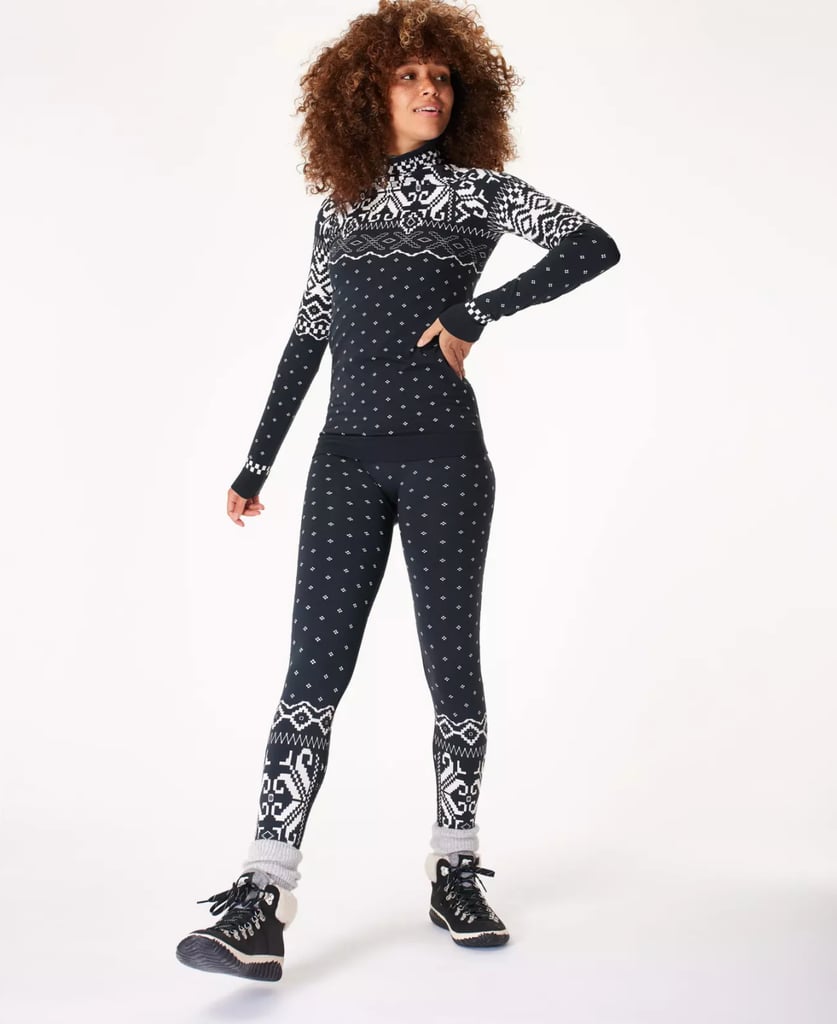 Sweaty Betty Base Layer Set Blue Fairisle Jacquard