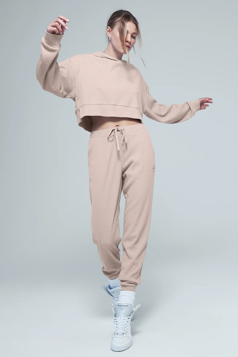 A Neutral Sweat Set: Alo Muse Hoodie and Sweatpant