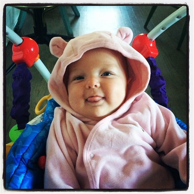 Jimmy Fallon shared a snap of his daughter, Winnie, in a pink bear outfit.
Source: Instagram user jimmyfallon