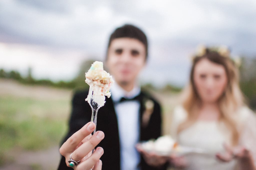 Close-Up of the First Bite of Cake