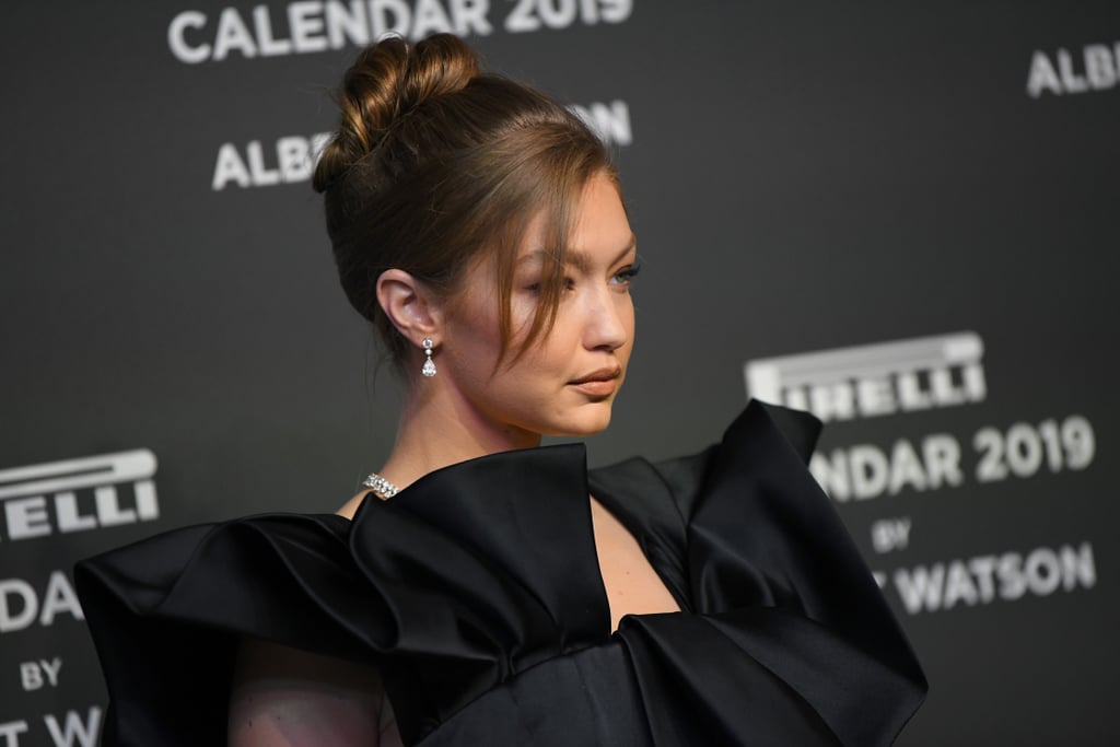 Gigi Hadid Black Zac Posen Dress at Pirelli Calendar Event