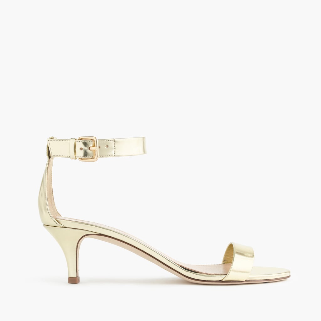 J.Crew Mirror Metallic Kitten-Heel Sandals ($188)