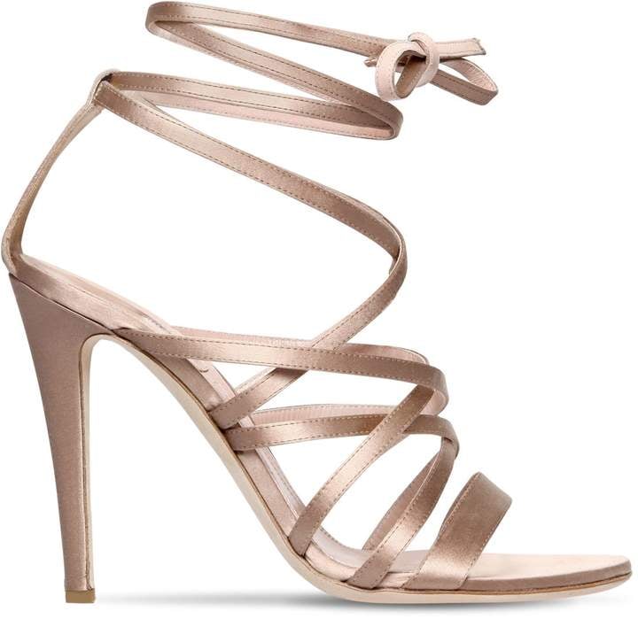 Alberta Ferretti Satin Lace-Up Sandals