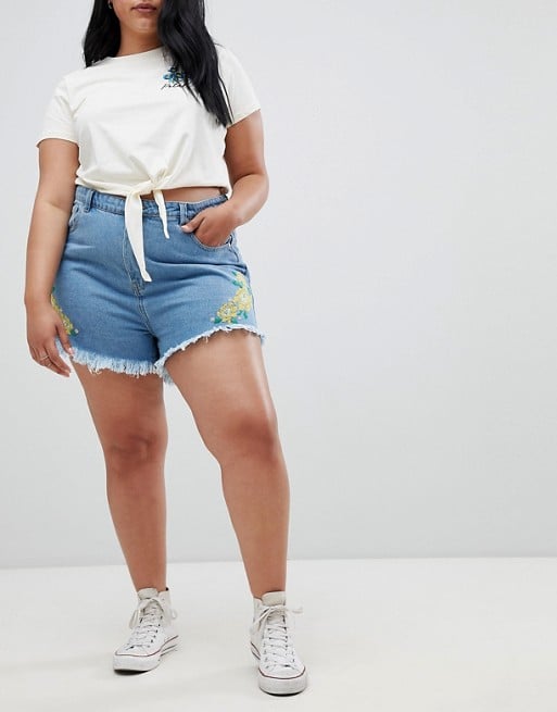 Influence Floral Embroidered Denim Shorts