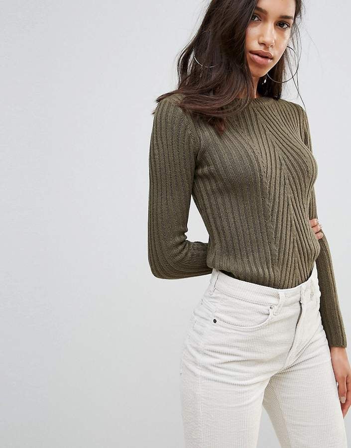 Brave Soul Rosa Ribbed Crew Neck Jumper