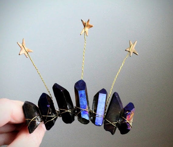Star and Blue Crystal Mini Crown
