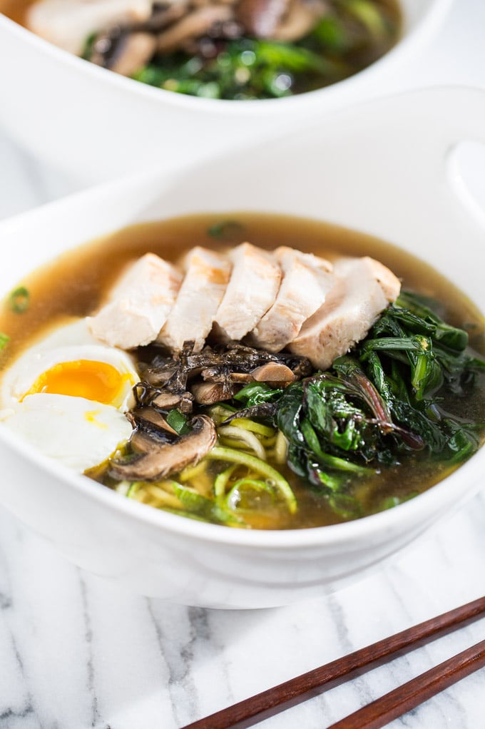 Chicken and Zucchini Noodle Ramen