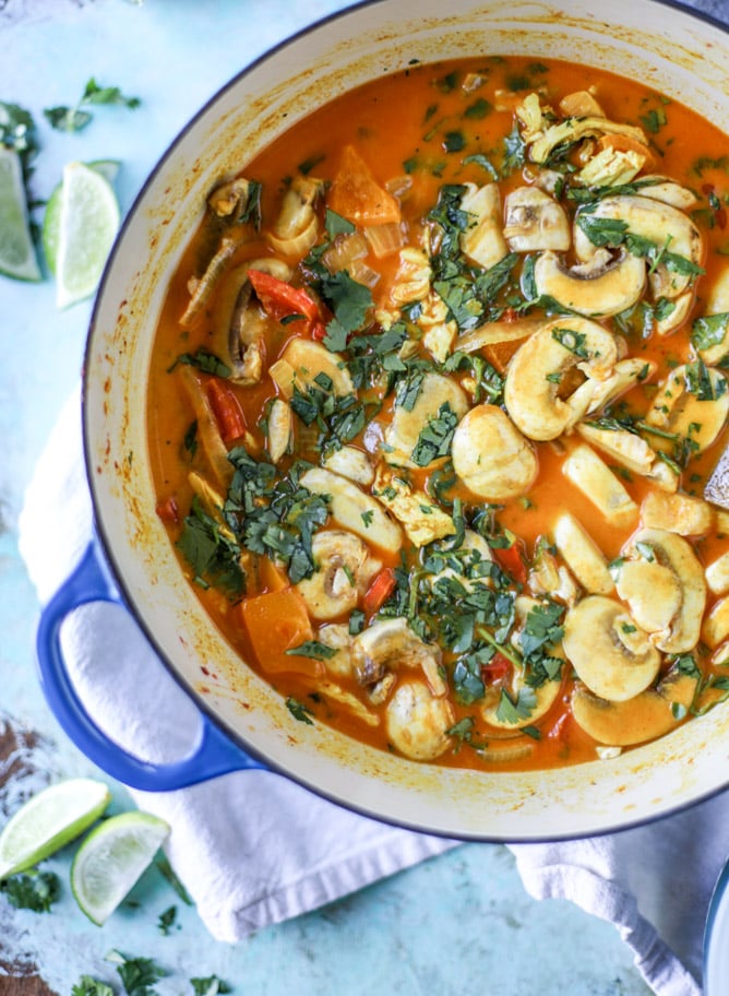 Golden Coconut Chicken Soup With Spiced Pitas