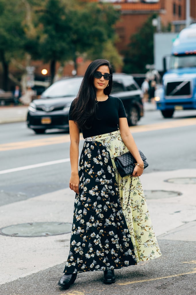 Summer Street Style: Black Tee With a Skirt