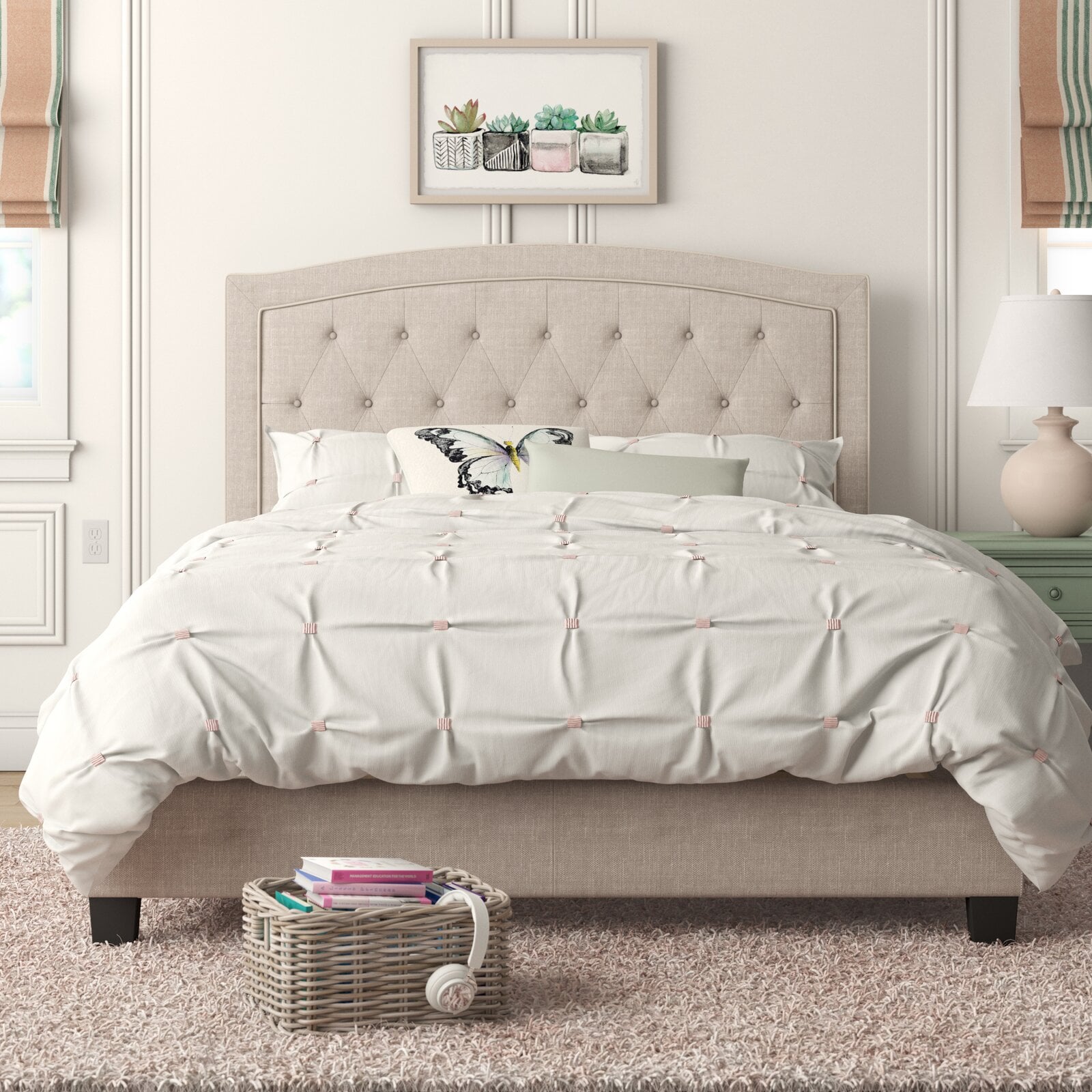 Pascal tufted upholstered shop low profile bed