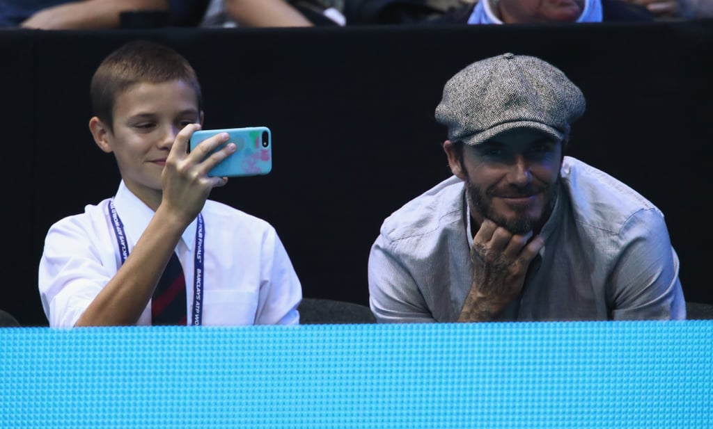 David and Romeo Beckham at the ATP World Tour Finals 2016