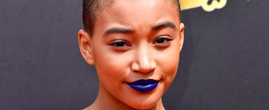 Amandla Stenberg's Blue Lipstick 2017 MTV Movie Awards