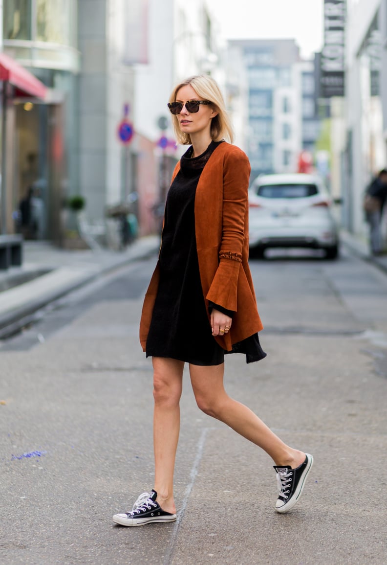 With a Black Dress and a Suede Jacket