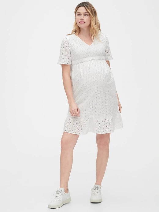 Gap Maternity Eyelet V-Neck Dress