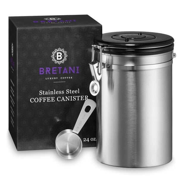 Bretani 24 oz. Stainless Steel Coffee Canister & Scoop Set