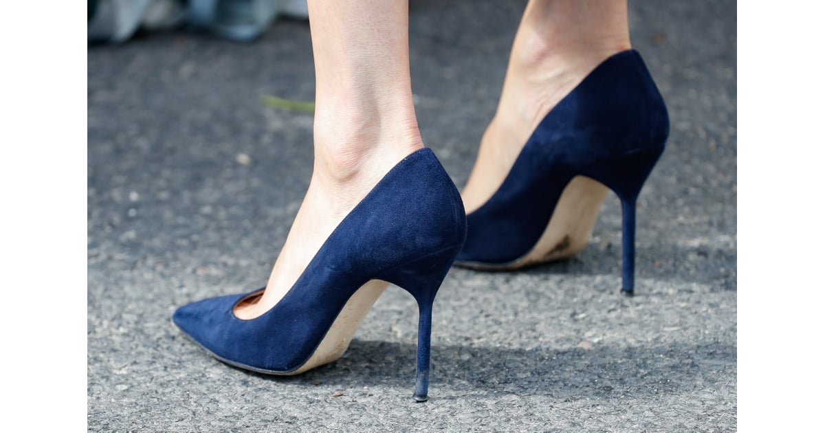 Wore Navy Suede Manolo Blahnik Heels | Meghan Markle's Magical Skirt Is Like the Disney Princess Dress You Want to Reach Out and Touch | POPSUGAR Fashion Photo 3