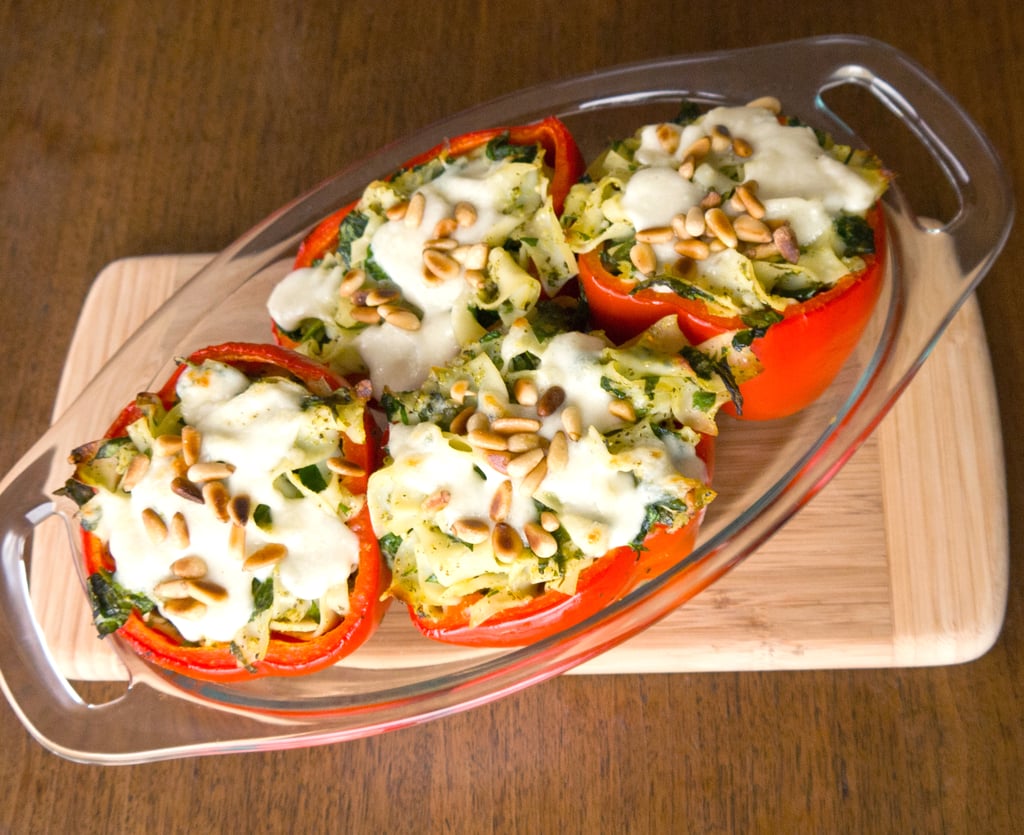 Pesto Stuffed Red Peppers