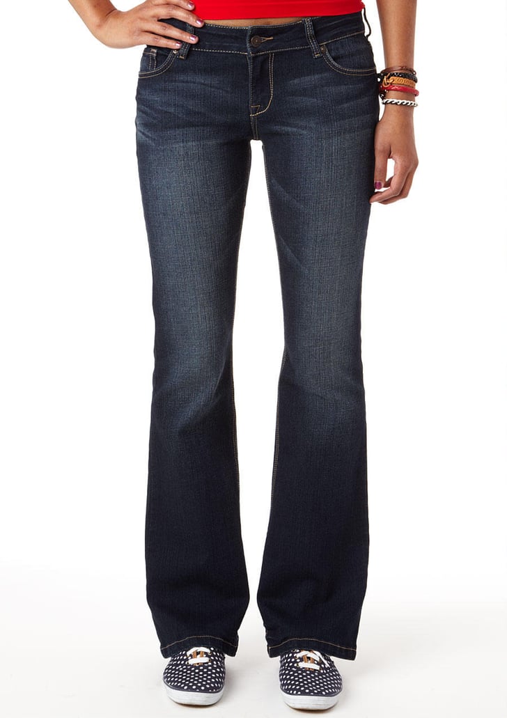 low rise flare jeans black