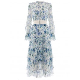 Zimmermann Moncur Chevron Frilled Dress