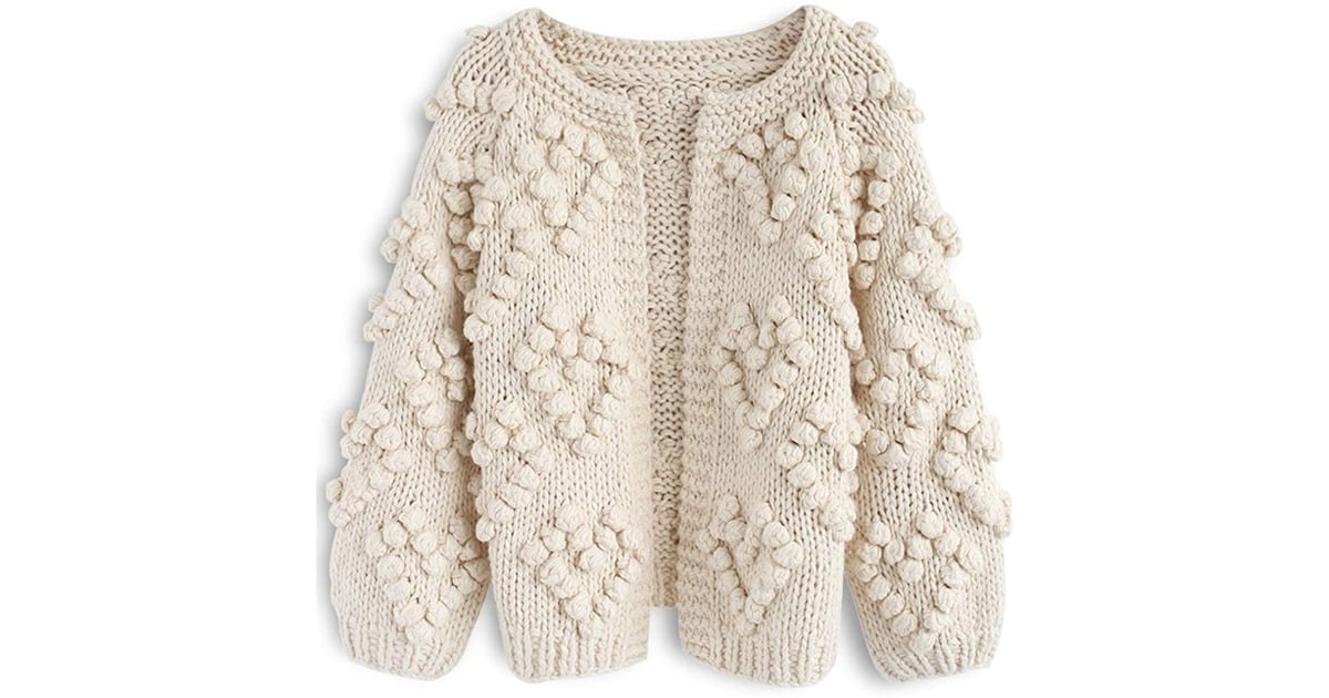 knitted open front sweater