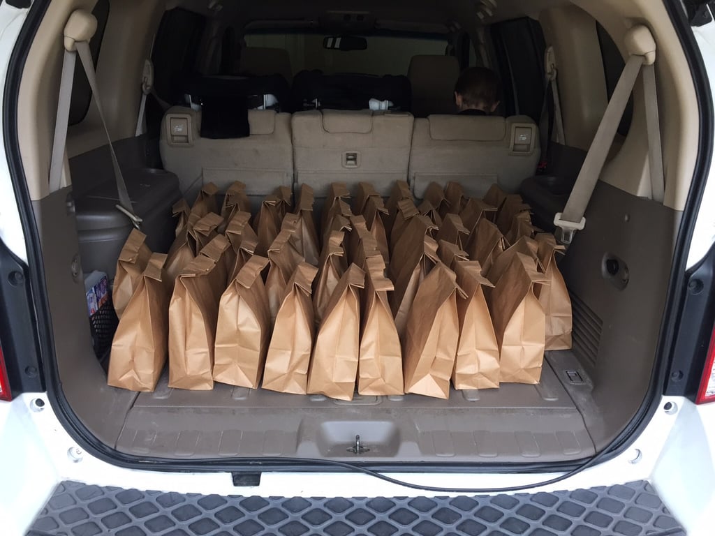 "Lunch in the car."