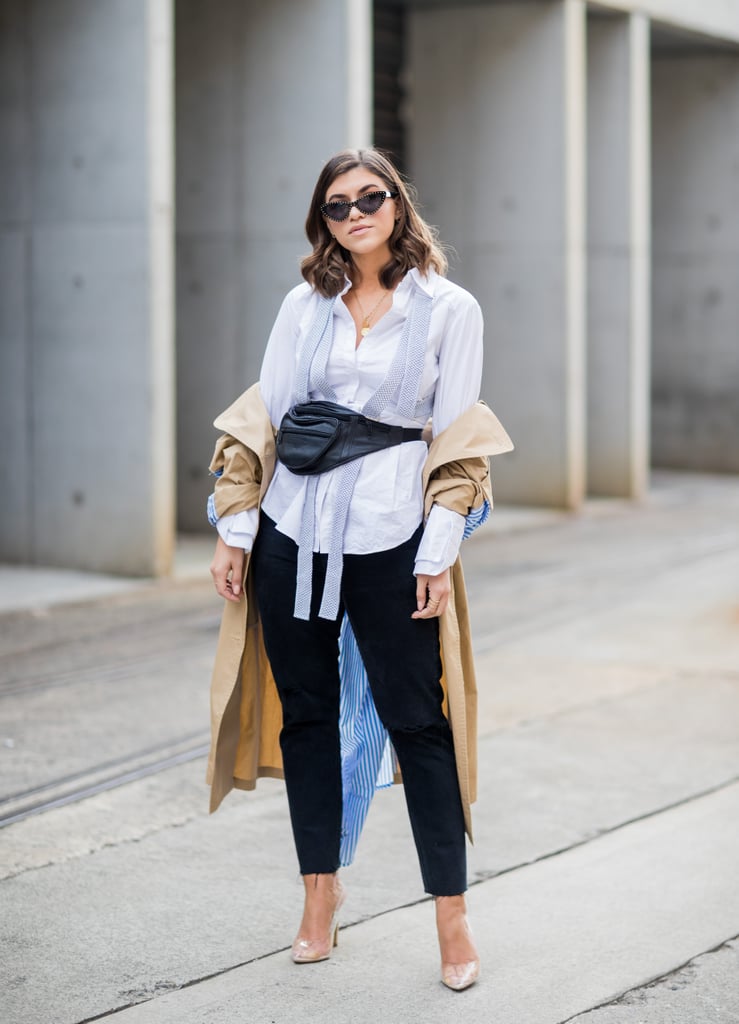 Your Cropped Jeans and White Blouse Have a Place in Fall: Under a Long Trench