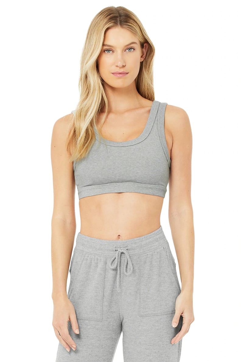 Alo Yoga Grey Twist Front Crop Top Size Small