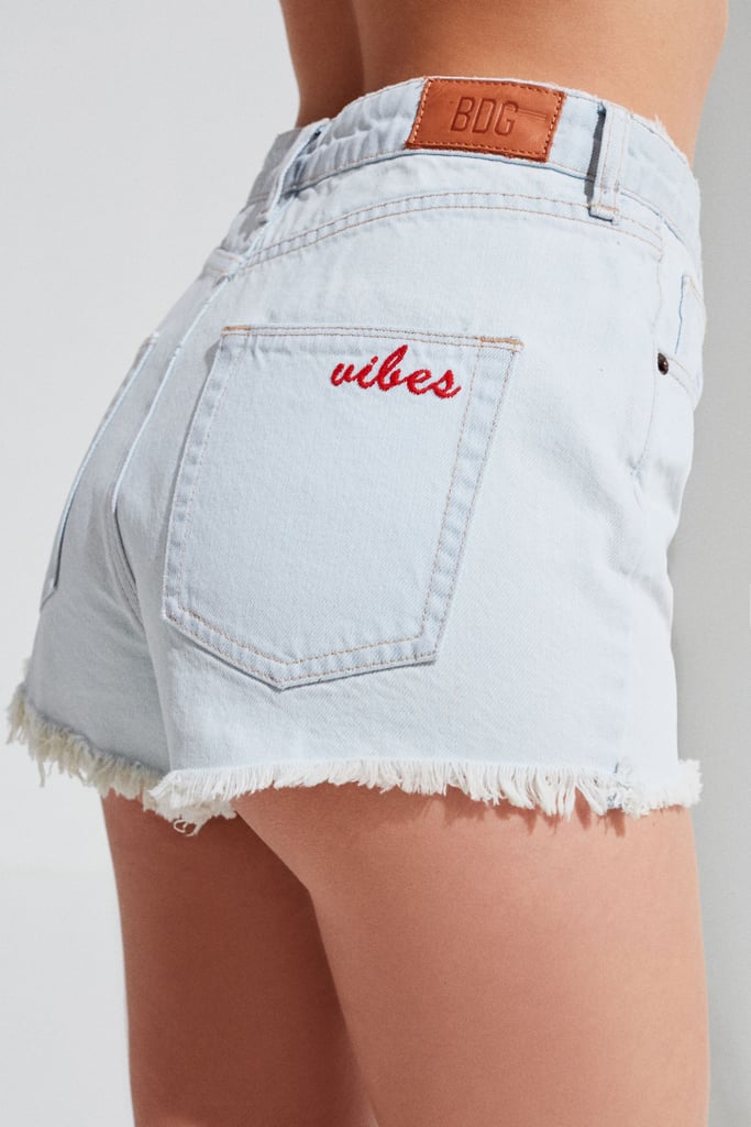 BDG Rainbow Embroidered Denim Shorts