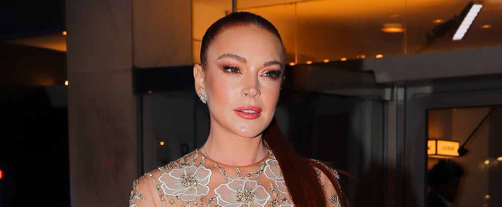 Lindsay Lohan: Sheer Dress at Falling For Christmas Premiere