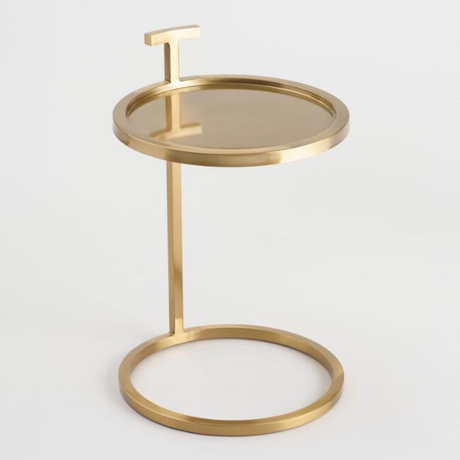 Round Gold Metal Jonas Accent Table