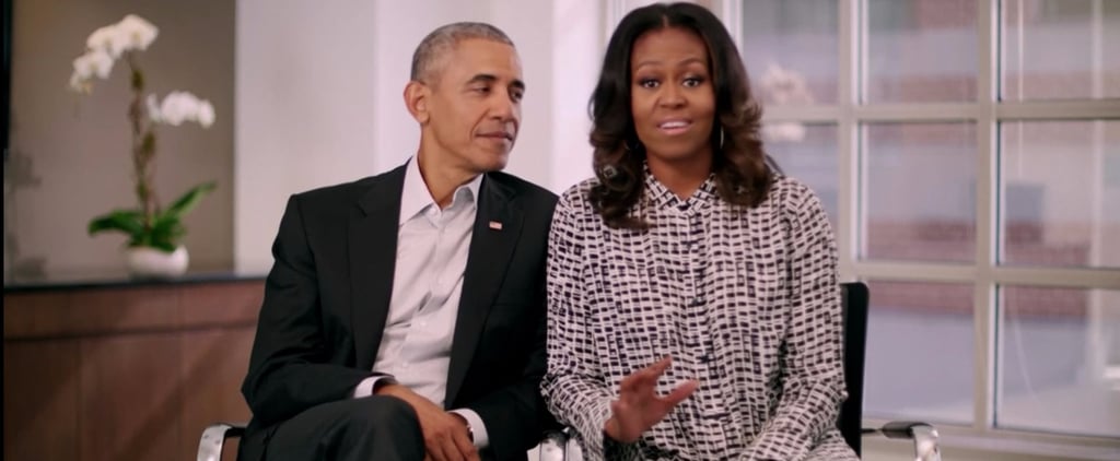 Michelle Obama Black and White Printed Button-Down