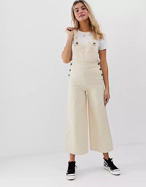 ASOS DESIGN Denim Overall in Stone