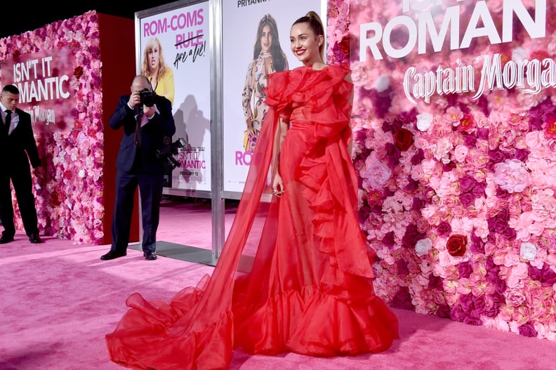 Miley Cyrus's Red Dress at Isn't It Romantic Premiere | POPSUGAR Fashion