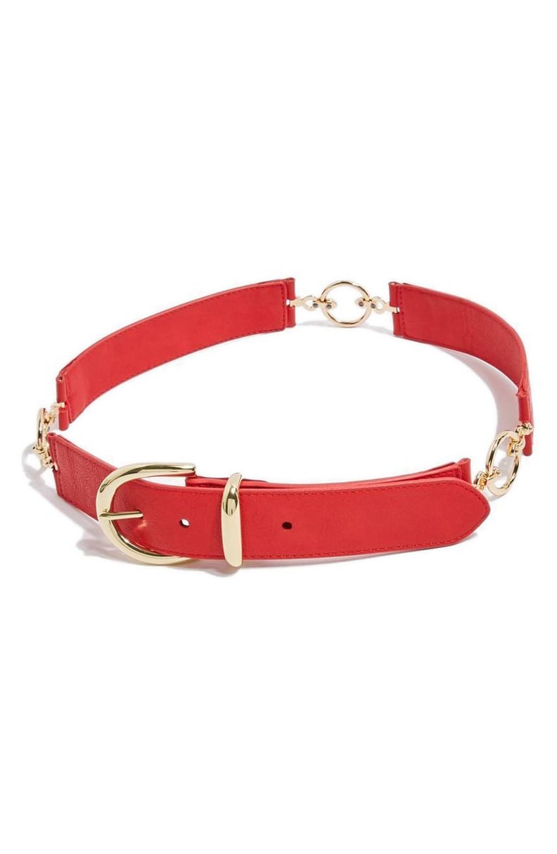 Topshop Women's Logo Link Faux Leather Belt