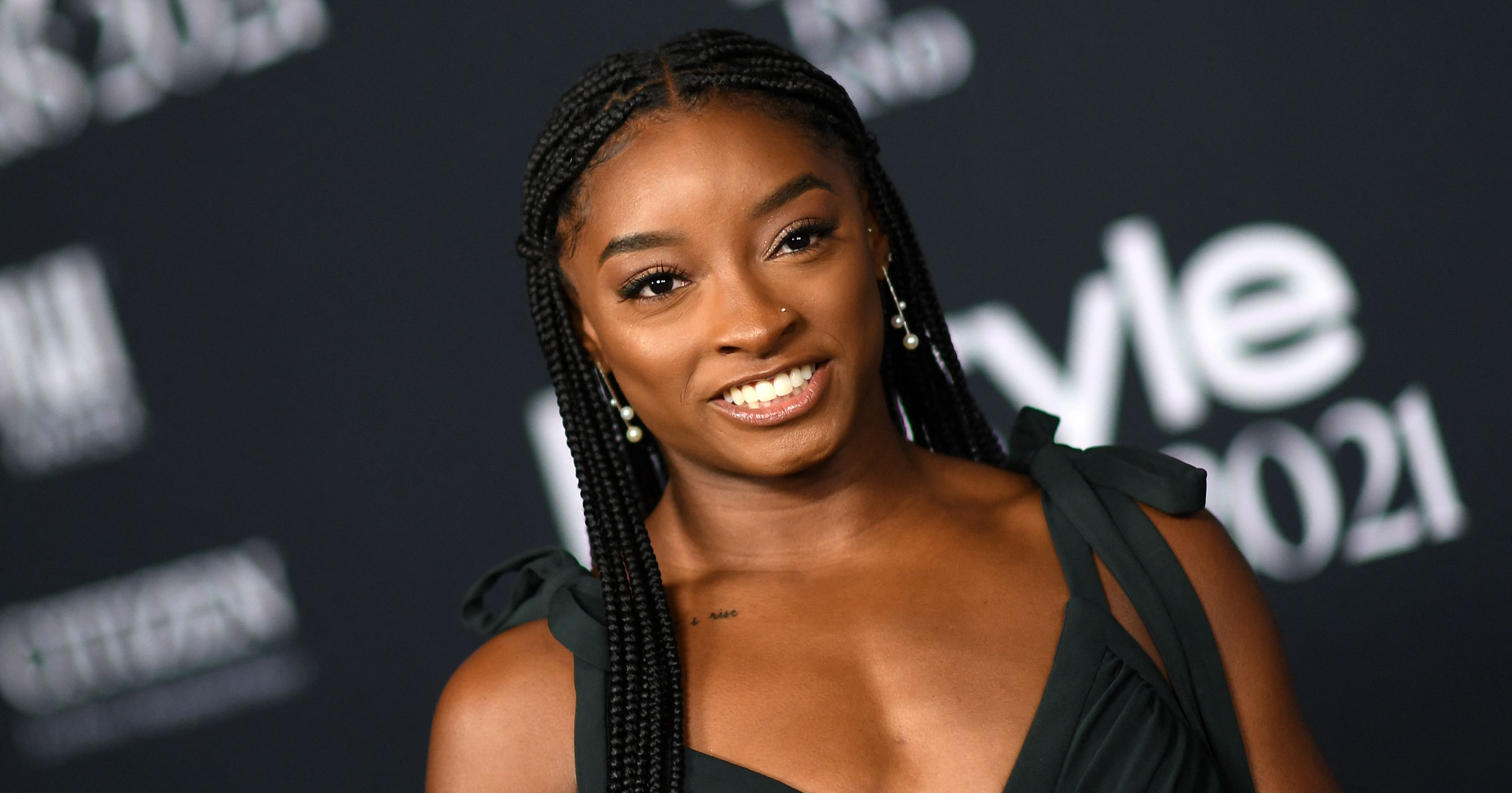 Simone Biles Celebrates Her Birthday in a Halter Dress | POPSUGAR Fashion