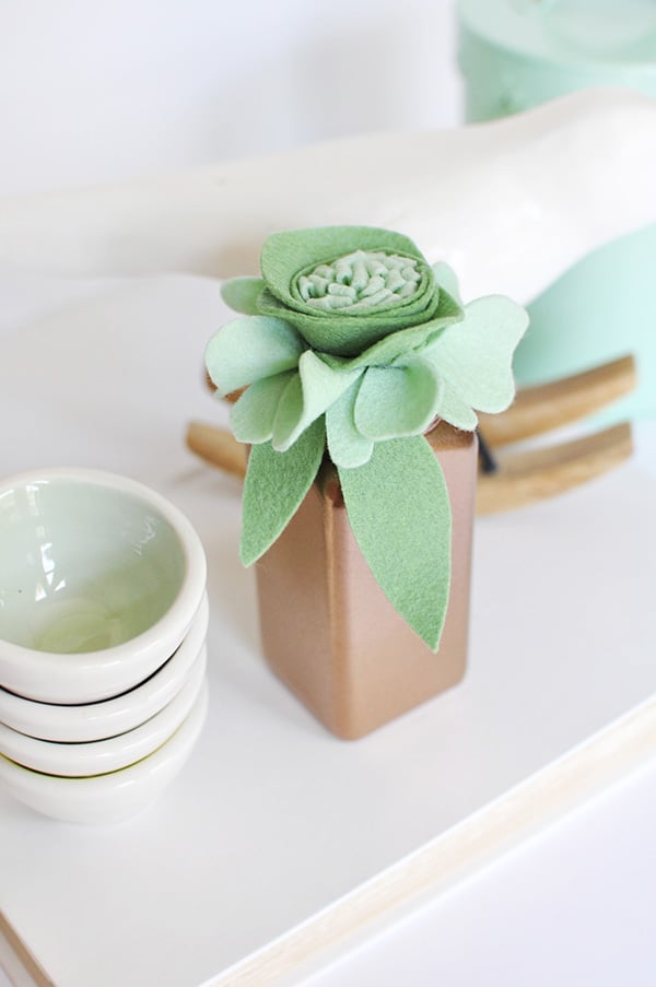 Felt Flower Decor Bottle