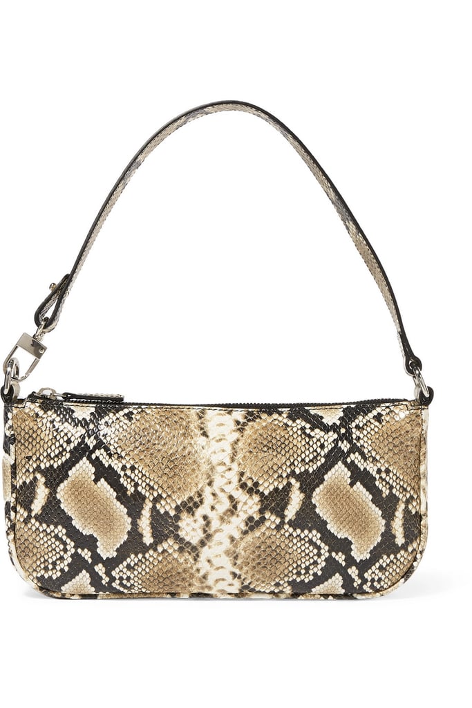 Snake-Effect Leather Shoulder Bag