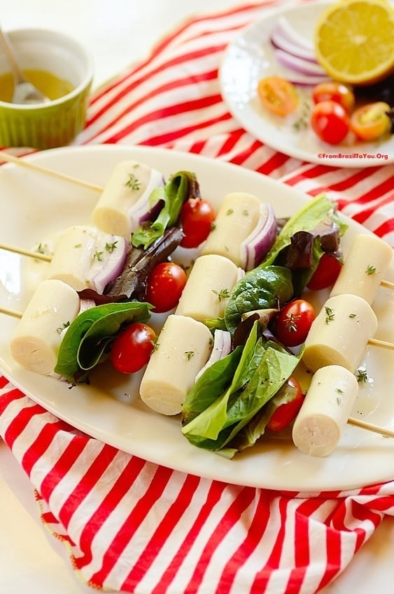 Hearts of Palm Salad Skewers