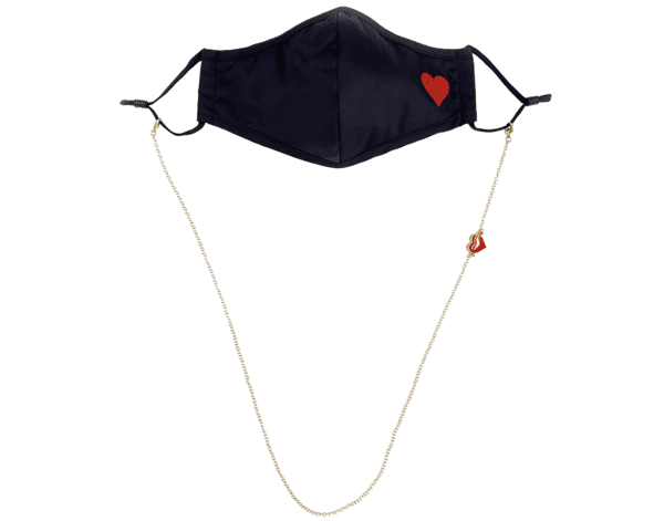 Kippot World Heart Mask & Mask Chain