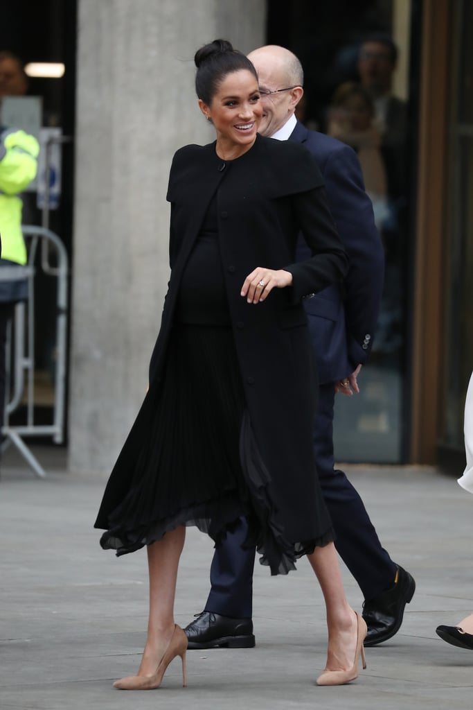 Meghan Markle's Black Givenchy Coat ACU Visit Jan. 2019