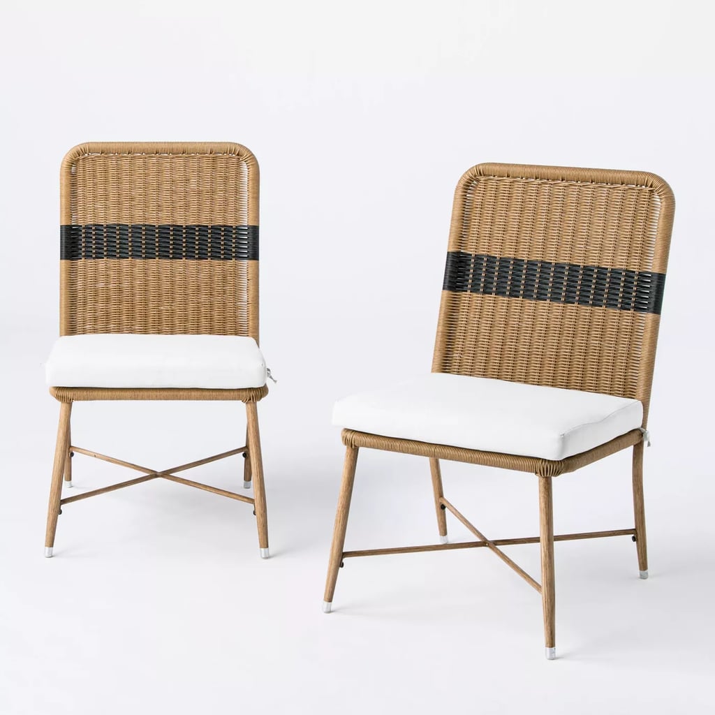 Wicker and Metal Patio Dining Chairs