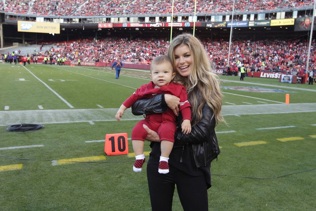 Marisa Miller debuted her son, Gavin Lee Guess, during a preseason game for the San Francisco 49ers at Candlestick Park in August 2013.
Source: San Francisco 49ers