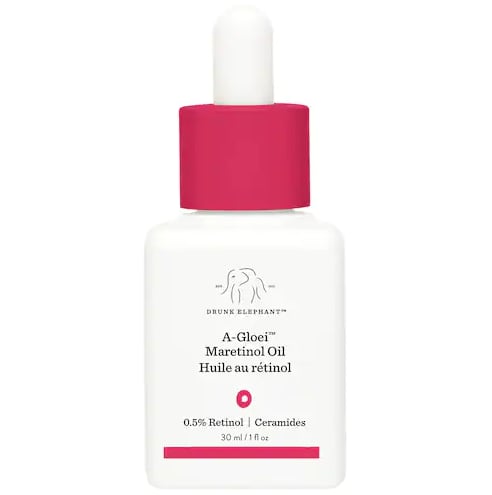 Drunk Elephant A-Gloei Retinol Oil ($73)
While this brand's retinol cream is always a bestseller, the new Drunk Elephant A-Gloei Retinol Oil is definitely worth a try as a baby step to something stronger. It also protects against free radicals and UV exposure but, as a bonus, adds soothing marula oil and ceramides for bouncy, well-moisturized skin.