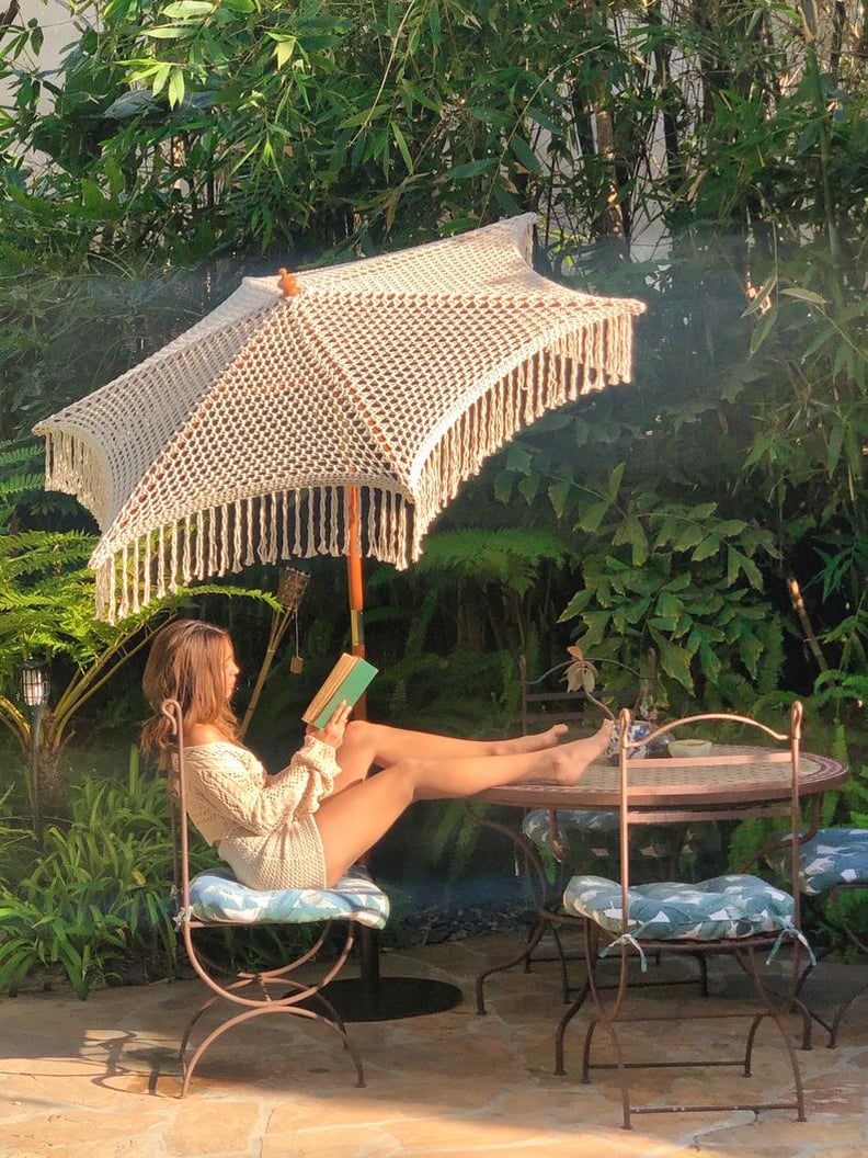 The Cool Decor Accent: Crochet Macrame Umbrella With Fringe