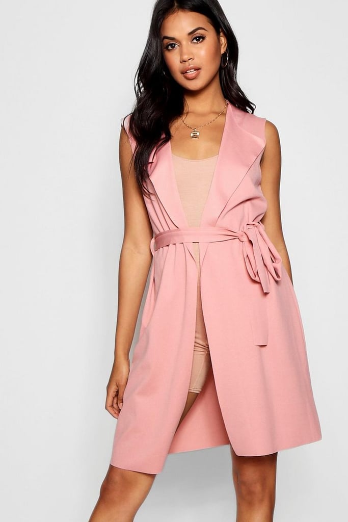 Boohoo Sleeveless Belted Duster