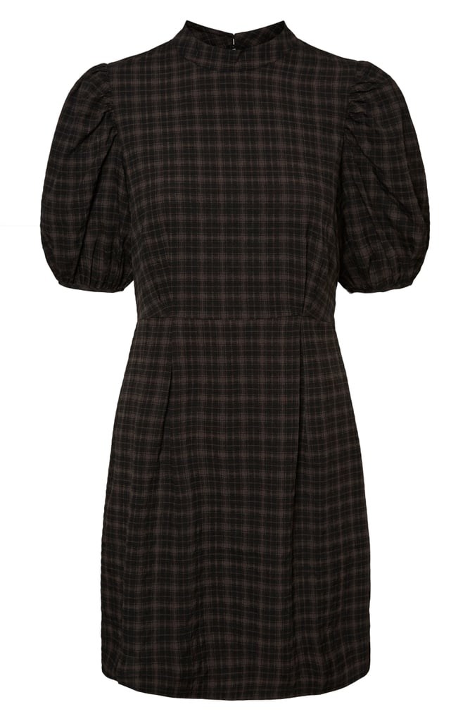 Vero Moda Maddie Plaid Puff Sleeve Dress